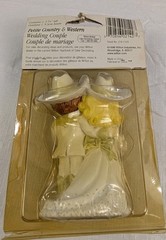 Vintage Wilton 1985 Country & Wester Wedding Couple Cake Topper 3 3/4 » New