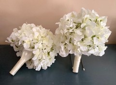 cream ivory hydrangea wedding bouquets set of 2
