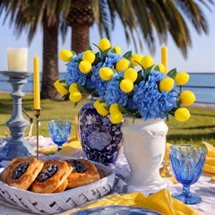 6pcs Amalfi Coast Party Decorations Capri Theme Table Centerpieces