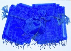 Jewelry Bags Organza Bags BLUE Gift Pouch Candy Wedding Favor Mix 5×7 3×4 48pcs