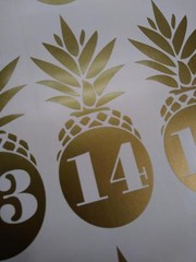 Hawaiian Wedding Table Numbers 1-10,15,20,or 25 Vinyl Sticker Decals 5″h x 2″w