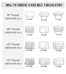 6 Pack Round Tablecloth 90 Inches White Table Cloth Stain And Wrinkle Resistant
