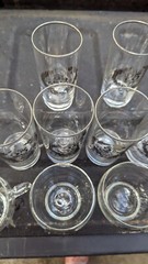 Vintage 25th Wedding Silver Anniversary Glasses Cups Drinkware Party