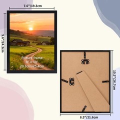 8×10 Black Picture Frames Set of 12 for Displaying 8 x 10 Photos, Multi 8×10 …