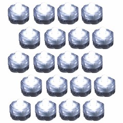 20 Pack White Submersible Waterproof Underwater Battery LED Tea Light Wedding