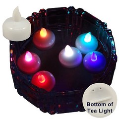 SAFE FLOATING CHRISTMAS MULTICOLOR LED TEA LIGHTS LIGHTING DECORATIONS 6 PIECES