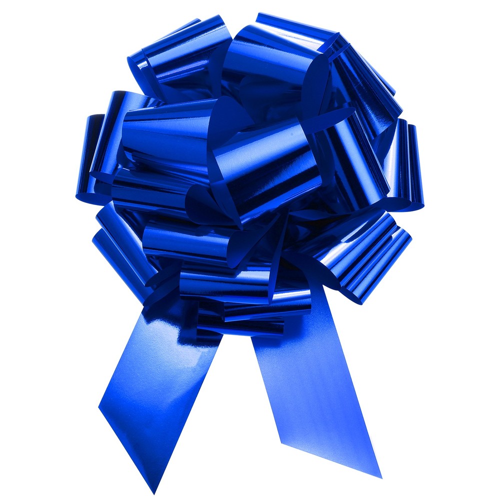 18 Inch Extra Giant Large Pull Bow Christmas Metallic Ribbon Blue