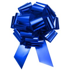 18 Inch Extra Giant Large Pull Bow Christmas Metallic Ribbon Blue
