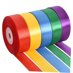 1 Inch x 125 Yards 5 Colors Satin Ribbon Rolls, Mixed Bright 5r-1in-rainbow