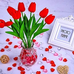 240 Pieces Red White Pink Acrylic Heart Gems 1 LB Valentine’s Red, Pink, White