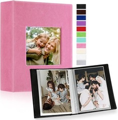 Photo Album 4×6 50 Pockets 2 Packs, Small Mini Capacity Leather Photo Albums, Ea
