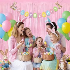 2 Pack Tinsel Backdrop Pastel Pink for Birthday Party