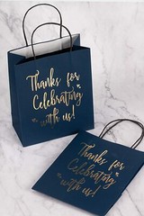 Medium Size Gift Bags – Gold Foil – Welcome Black or Thank You Navy
