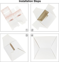 Rose Gold Cards Box for Birthday, Wedding, Bridal or Baby Shower, Graduation, An