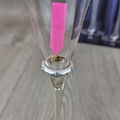 Lenox Devotion Flute Glass Pair Silver Plated 10″ Wedding Decorative w/Box READ