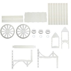 5 in Natural Laser Cut Mini Candy Cart Wooden CUPCAKE Dessert STAND Party Events