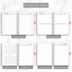 RETTACY Undated Planner, Weekly and Monthly, 53 Weeks and 12 Months, Medium S…