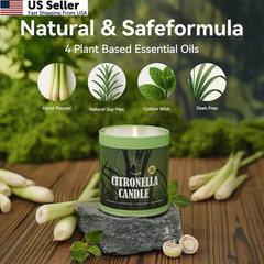 Citronella Candles Outdoor Set, 4 Pack Jar Candle 4 | 36oz, 4 9oz