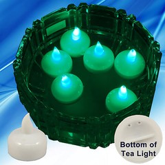 NEW 36 Green Led Floating Floral Tea Light Candle for Wedding Centerpiece Decor