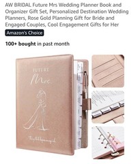 AW Bridal «Future Mrs» Wedding Planner-Rose Gold-Leather-NEW OUT OF PKG