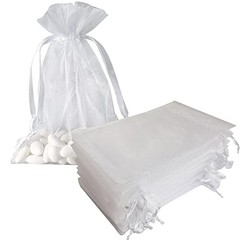 5×7 Inch Organza Gift Bag with Drawstring for Jewelry,Candy,50 5×7 Inches White