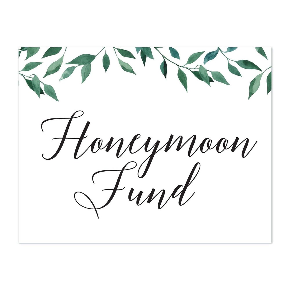 Andaz Press Honeymoon Fund Sign For Wedding, 8.5 x 11 inches,