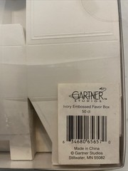 Gartner Studios FAVOR BOX KIT – 50 count – Ivory / Black NIB Sealed