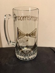 Groomsman Beer Mug Large 26 oz Glass Wedding