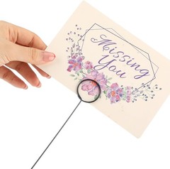 30 Pcs Floral Card Holder Pick Metal Wire Flower Place Card Stick 13.4 in