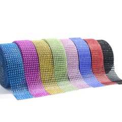 10Yards 8Rows Diamond Mesh Wrap Roll Rhinestone Crystal Ribbons Wedding Decor