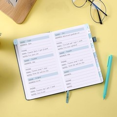 Address Book, Address and Password Keeper Book Medium (5.3 x 7.7 inch) Blue