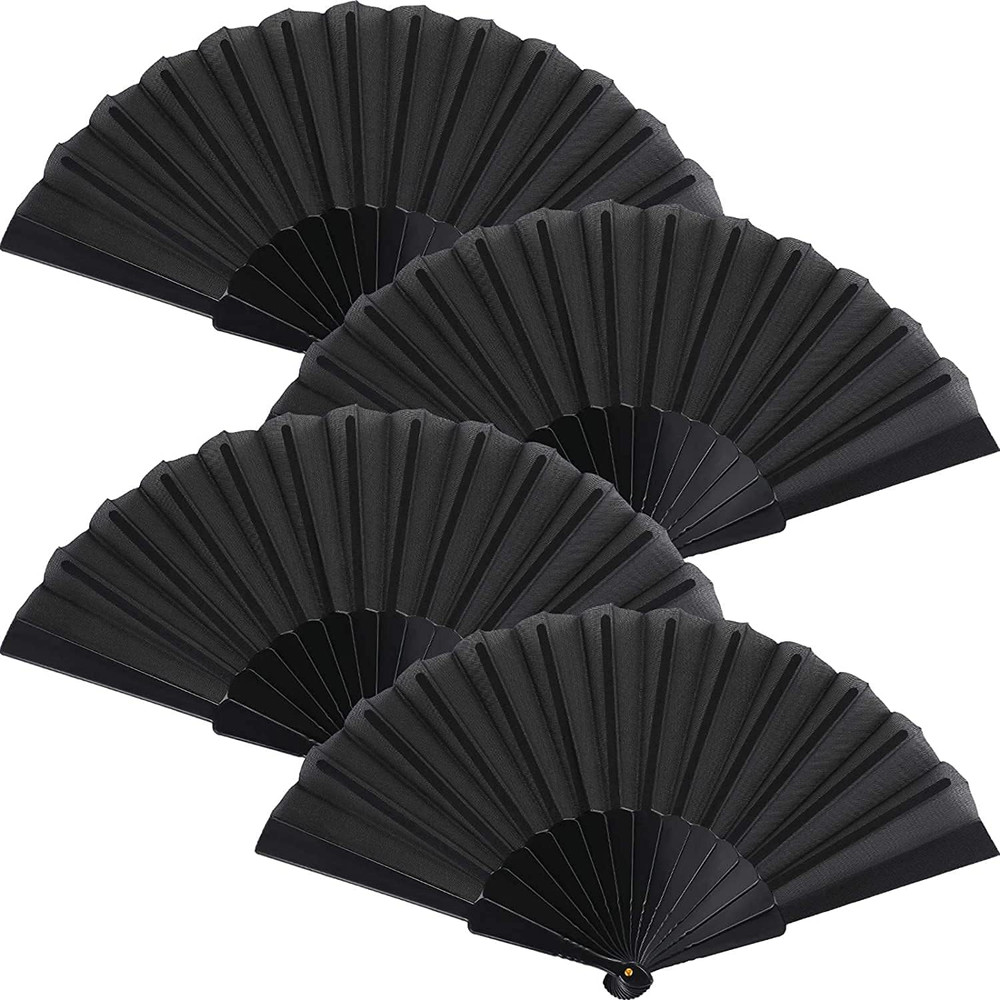 4 Pieces Folding Hand Fans Adult-Only Church Wedding Gift, Party Favors, DIY Dec