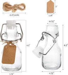 Kingrol 30 Pack 2 oz Swing Top Glass Bottles, Small Bottles with Clear