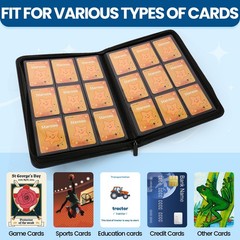 Starooo 9 Pocket Card Binder Premium Zip Trading Card Binder 540 Cards