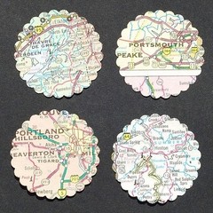 Confetti 1″ Paper Circles Upcycled Map Print Wedding Birthday Party Decor