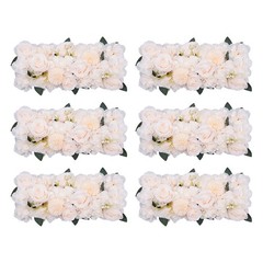6* Dining Table Flower Centerpieces Silk Champagne Rose Flower Arrangement Deco