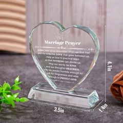 Wedding Gifts for Couples 2025, Marriage Prayer Plaque, Unique K9 Crystal with