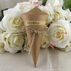 50/100 Vintage Kraft Paper Cones Bouquet Candy Boxes Wedding Party Gifts Flower