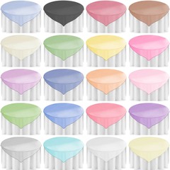 5 Organza Table Overlay Toppers 72″ Square Wedding Tablecloth Covers