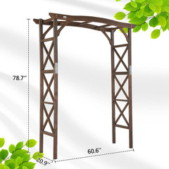 79 In. X 61 In. Wooden Garden Arbor, Wedding Arch, Arch Backdrop Stand for Cerem