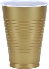 Gold Solid Color Plastic Party Cup (12 Oz.) 20 Count – Premium Quality and