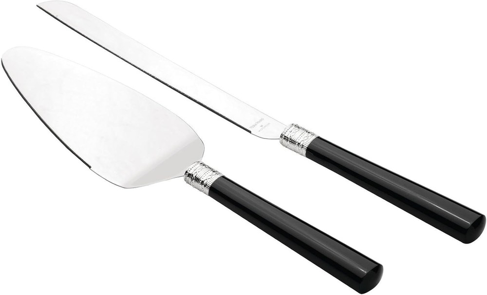 Vera Wang Wedgwood With Love Noir Cake Server Pair Black Enamel/Silverplate Trim