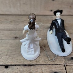 WeddingStar Reel Him In Porcelain Wedding Cake Topper Bride Groom NEW in Boxes
