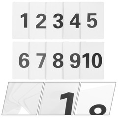 10Pcs Reusable Plastic Number Digital Cards 1-10 for Home Table Display