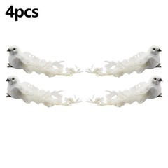 4 Pack Of Artificial Doves Foam Doves Peace Doves For Wedding Decorative / New