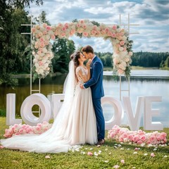 Large Wedding Arch Stand Ceremony Frame Garden Trellis for Indoor Outdoor 7.87ft