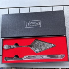 Orblue BRAND NEW Premium Wedding Cake Knife and Server Set – OPEN BOX UNUSED