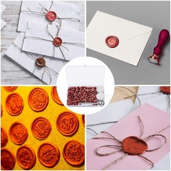 325 Piece Sealing Wax Set, Octagon Wax Seal With 4 Tea Candles, Wax Mel…