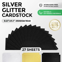 BOOKNOW 27 Sheets Black Glitter Cardstock Paper, 8.27″ x 11.7″ Medium,