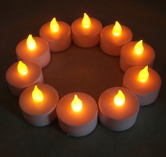 10 pcs AMBER Led Tea Light Flameless Battery Candles Wedding Party Romantic